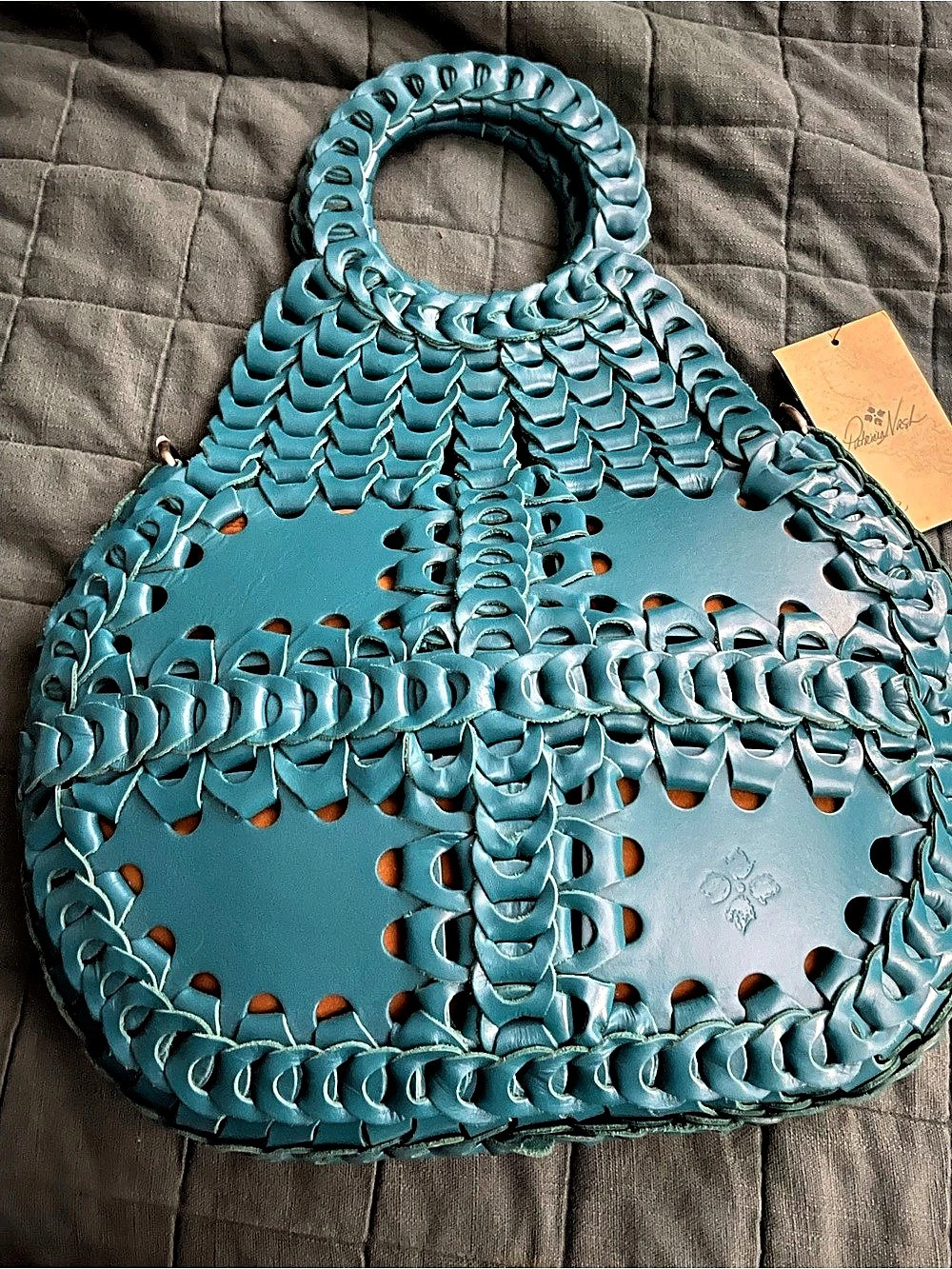Patricia Nash Blue Cutout Tote New with tag